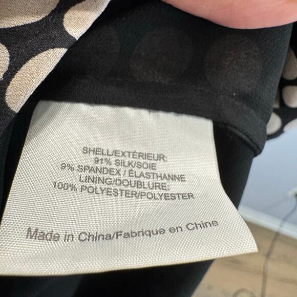 Tory Burch Silk Black Polka Dot Tunic Blouse Tuxedo Front Classic Women's 2 - Picture 10 of 10